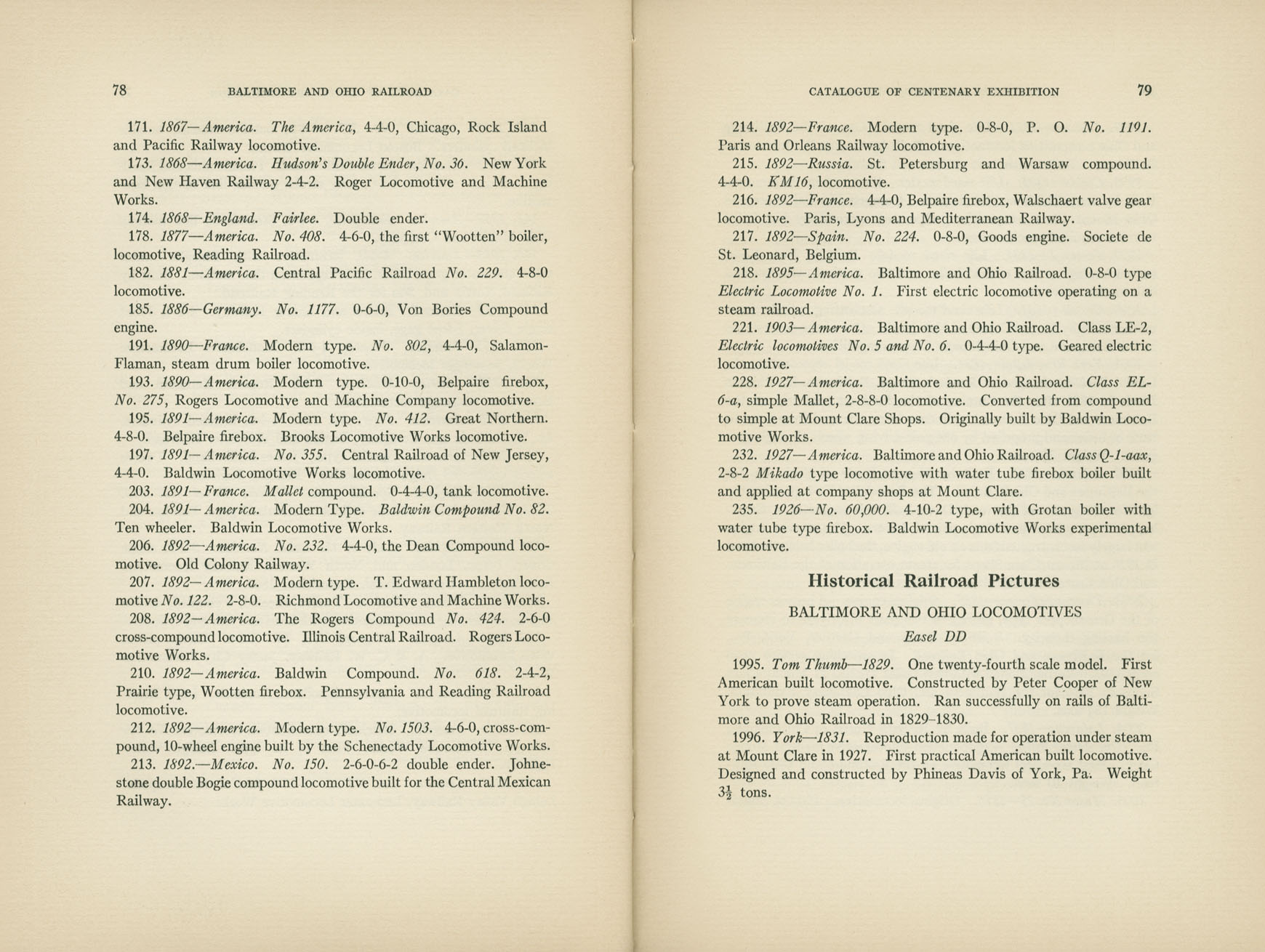 Catalogue of the Centenary Exhibition of the B&O Railroad