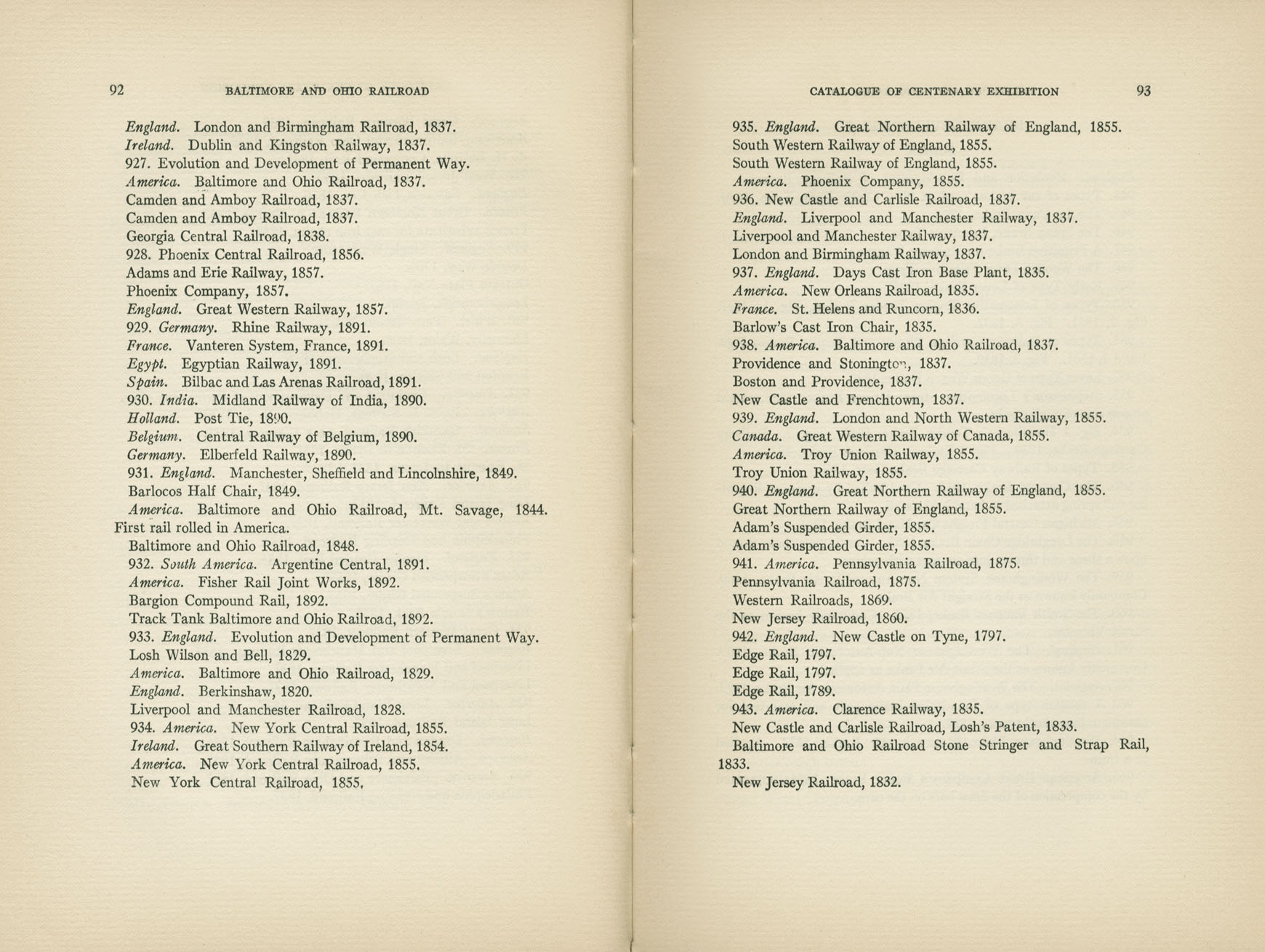 Catalogue of the Centenary Exhibition of the B&O Railroad