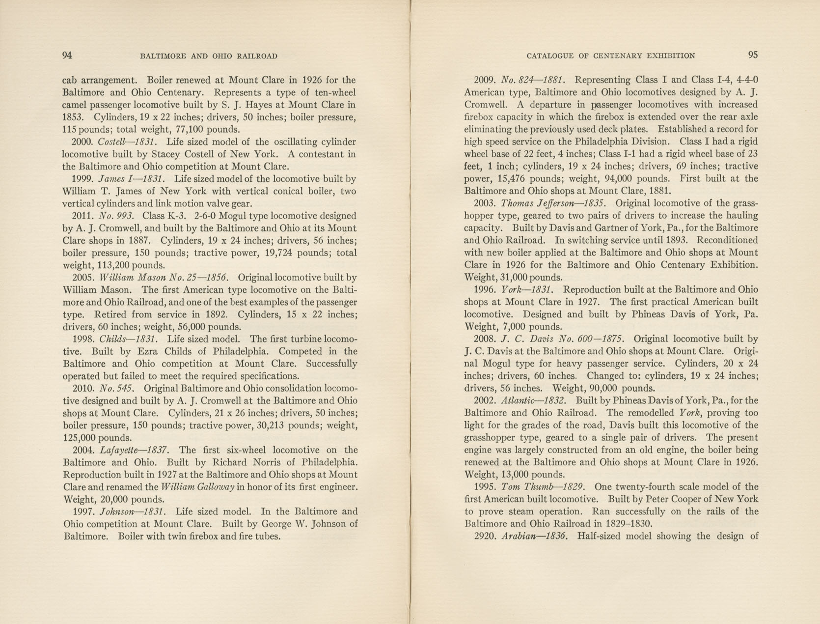 Catalogue of the Centenary Exhibition of the B&O Railroad (2nd ed)