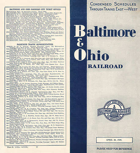 B&O Timetable