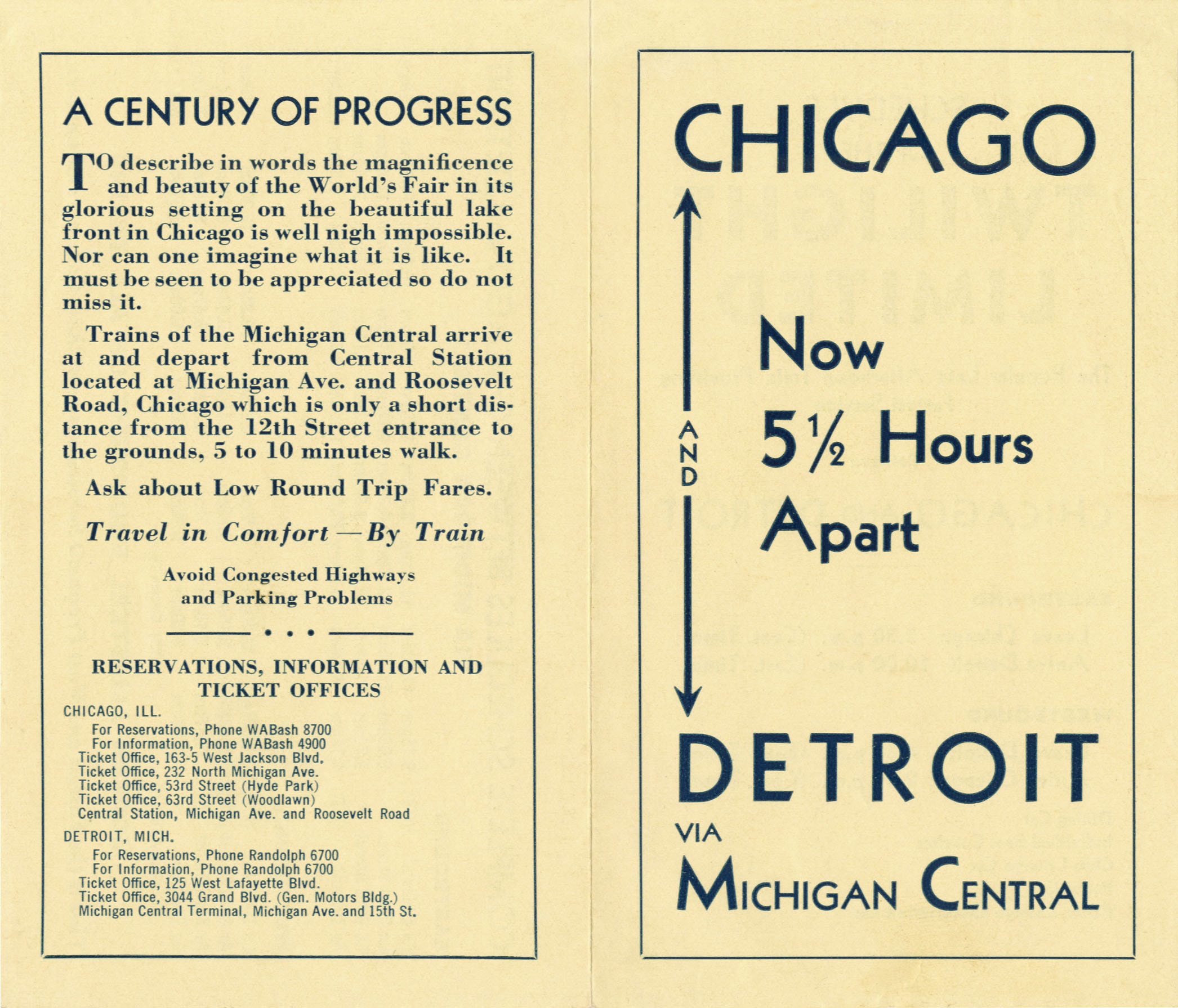 Chicago and Detriot Now 5½ Hours Apart