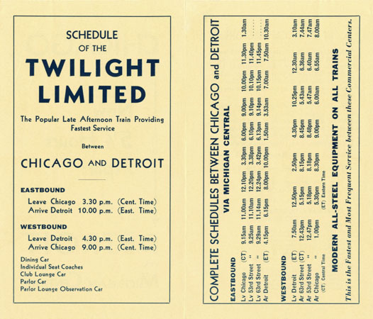 Chicago and Detriot Now 5½ Hours Apart