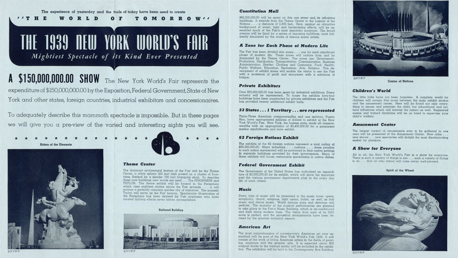 All Expense Low Cost Tours to the New York World's Fair