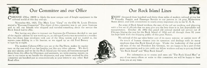 Souvenir of Rock Island Caboose-Office
