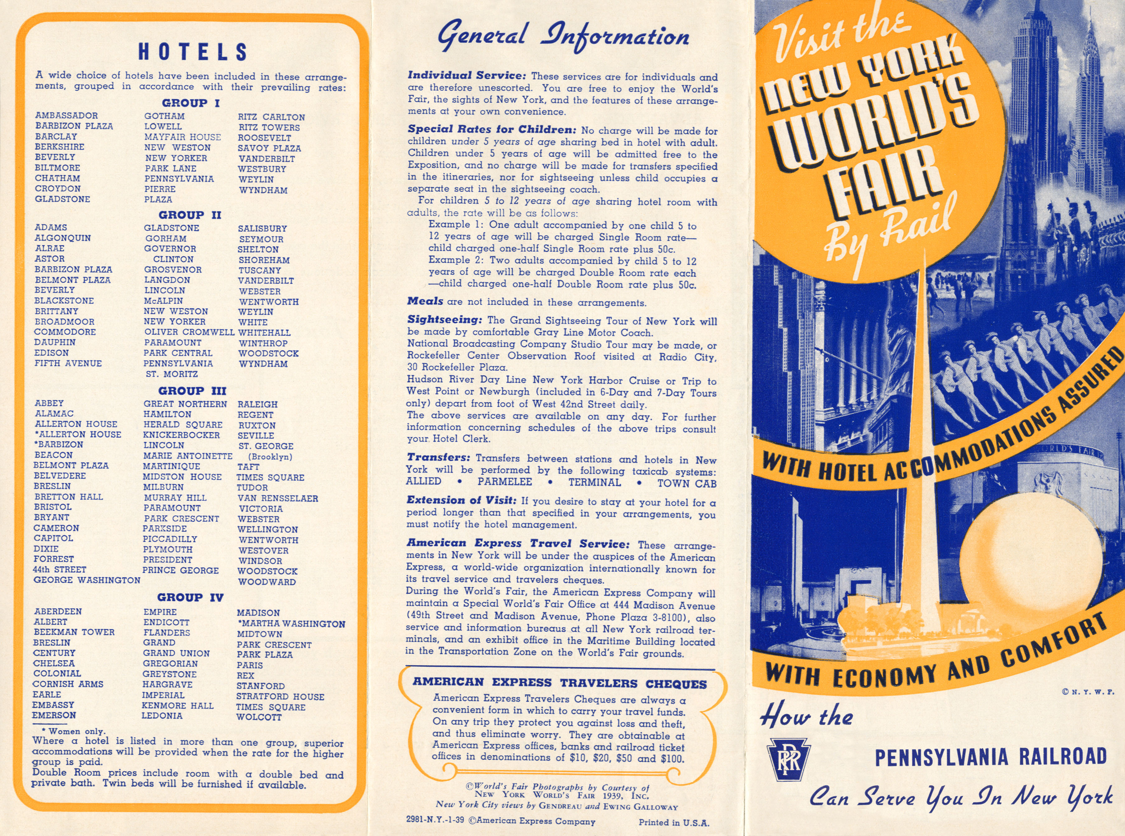 Visit the New York World's Fair By Rail