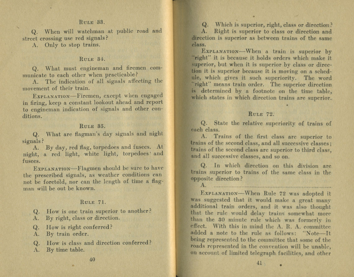 Standard Train Rule Examination