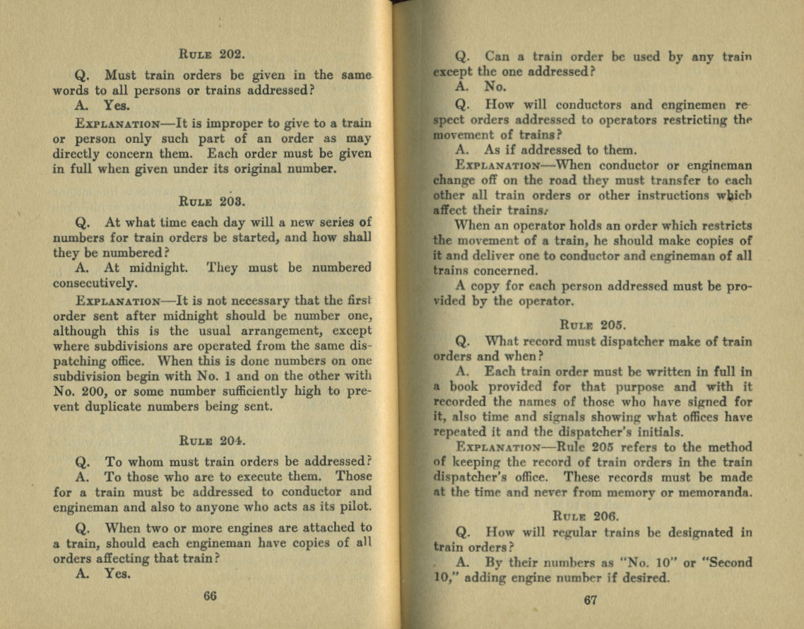 Standard Train Rule Examination