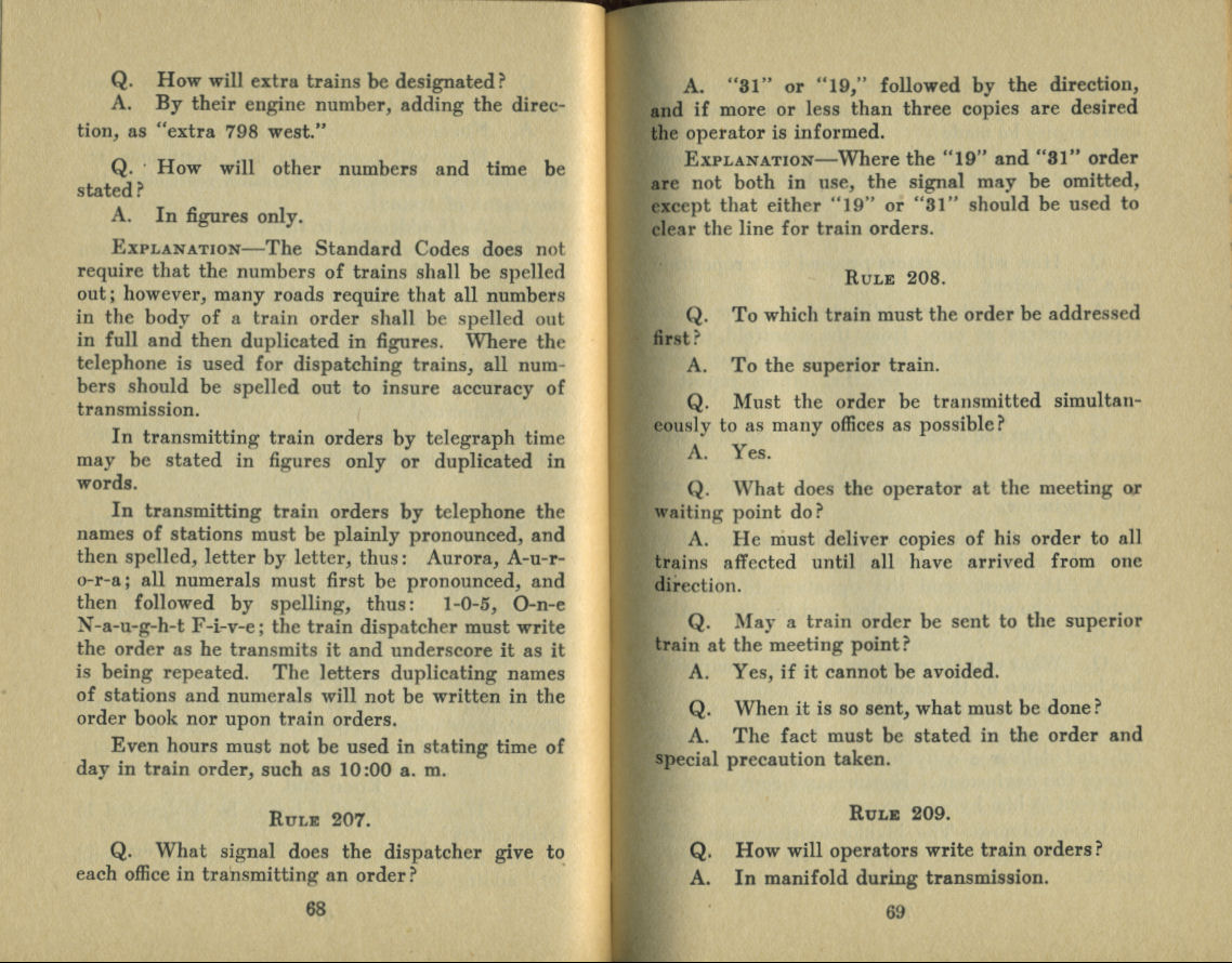 Standard Train Rule Examination