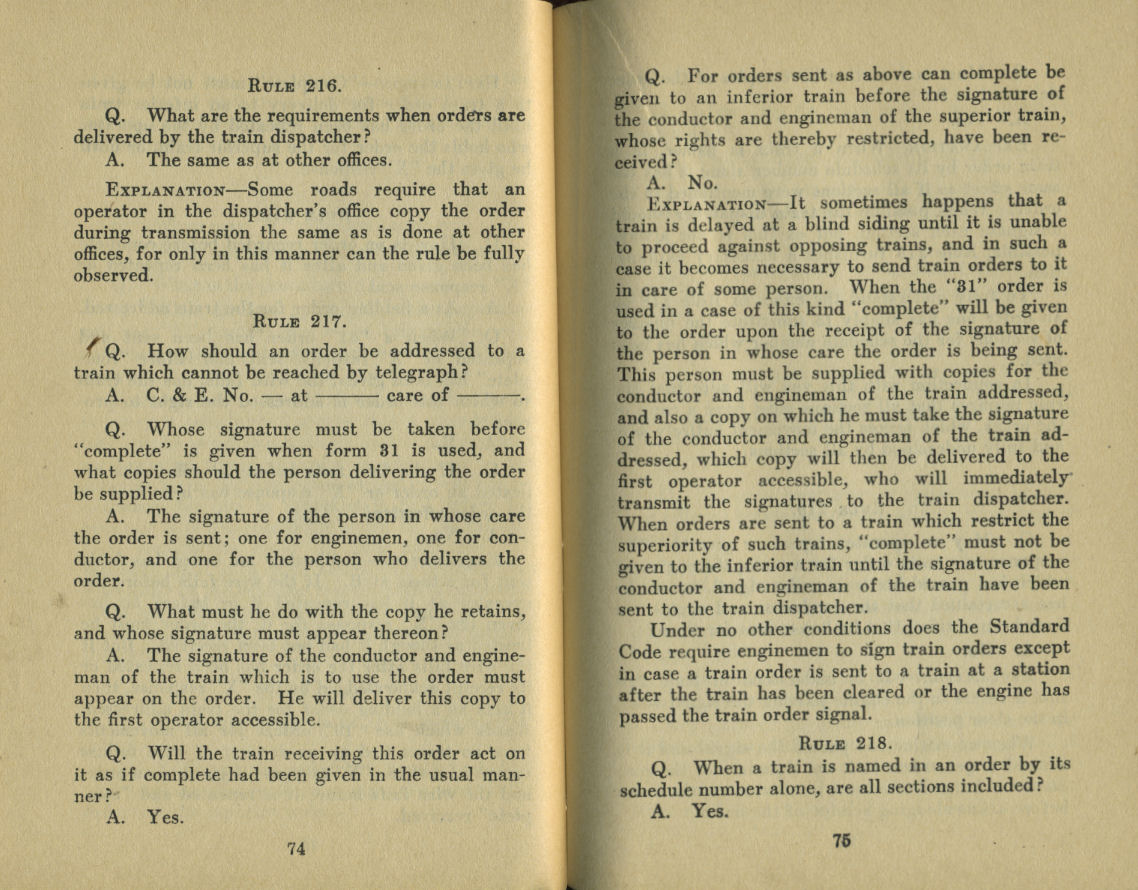 Standard Train Rule Examination