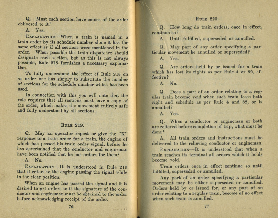 Collingwood, Standard Train Rule Examination - www.rgusrail.com