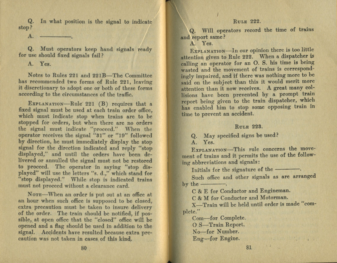 Standard Train Rule Examination