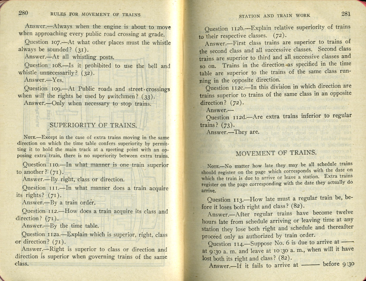 Operation of Trains