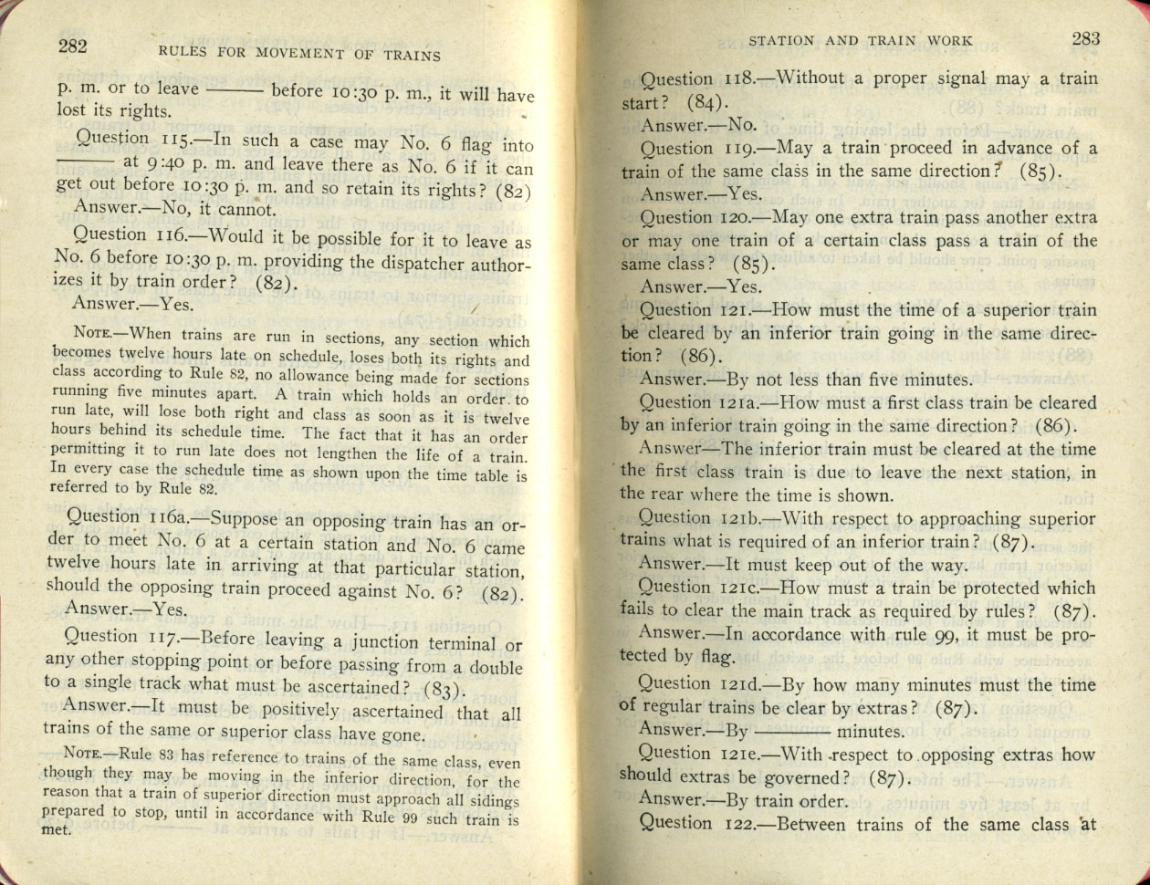 Operation of Trains