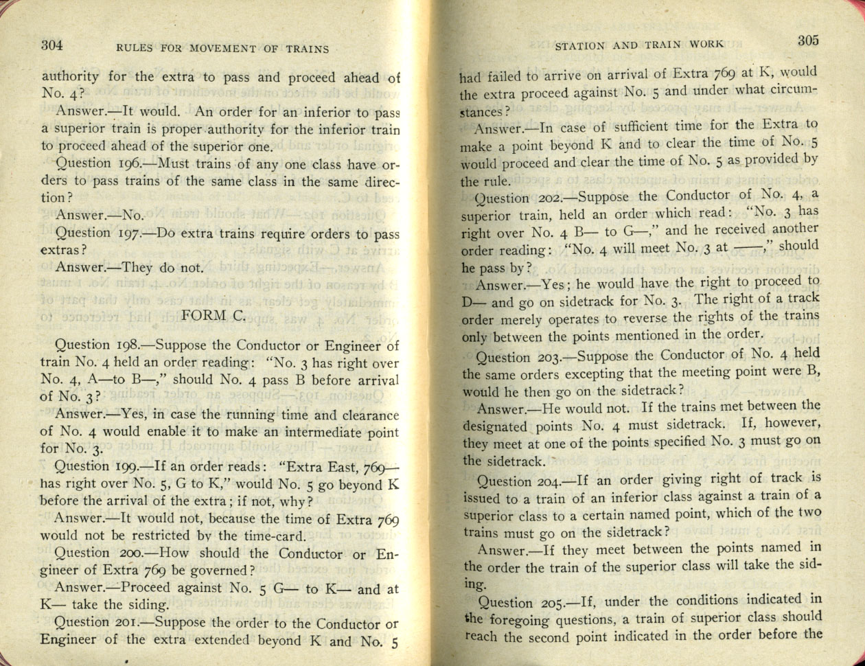 Operation of Trains