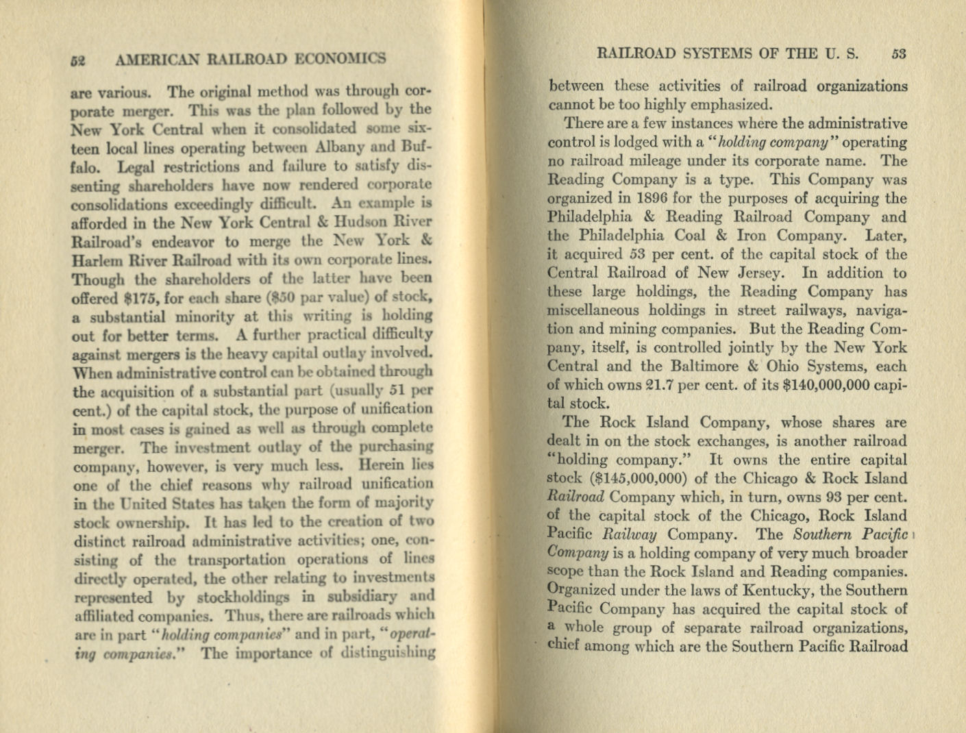 American Railroad Economics