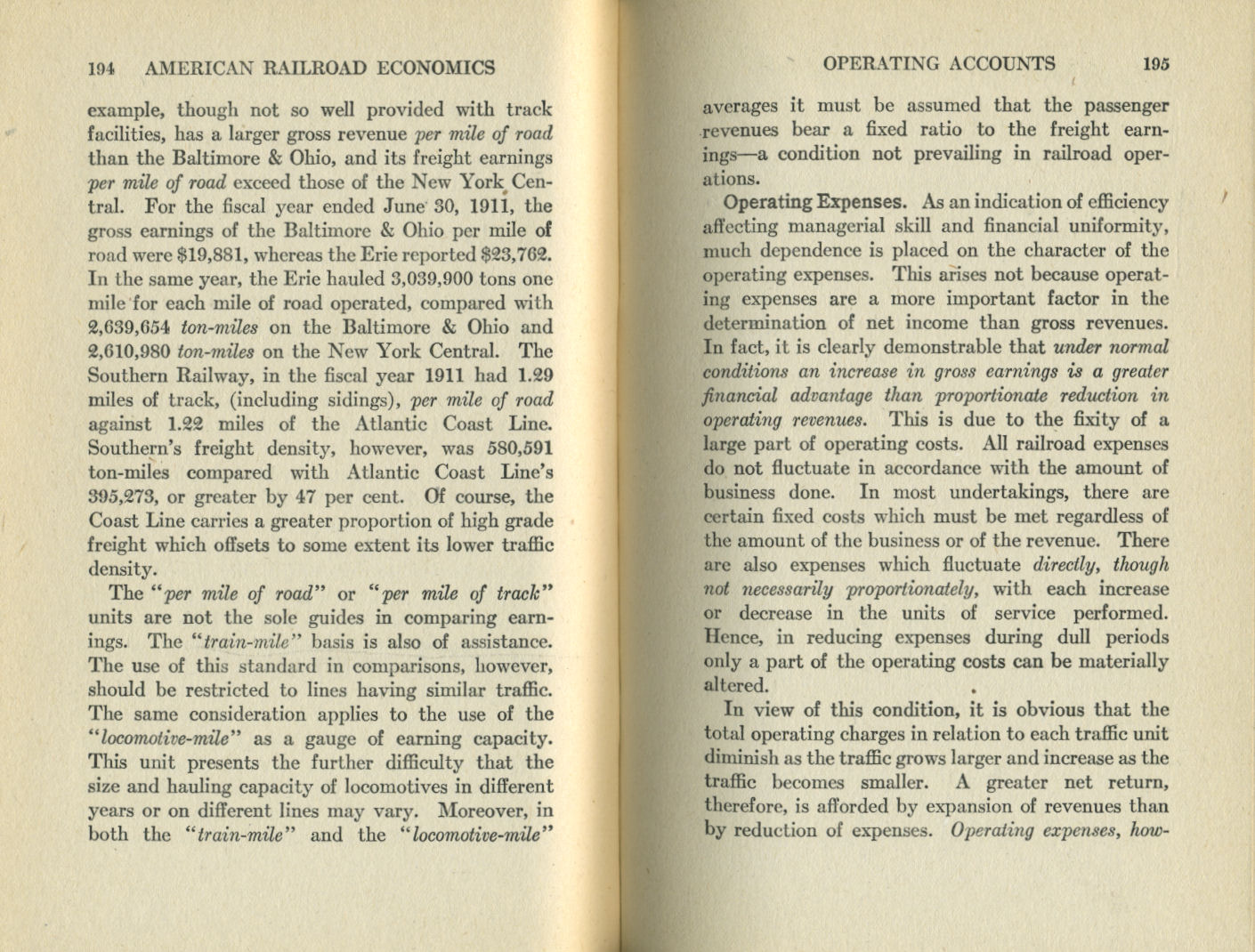American Railroad Economics